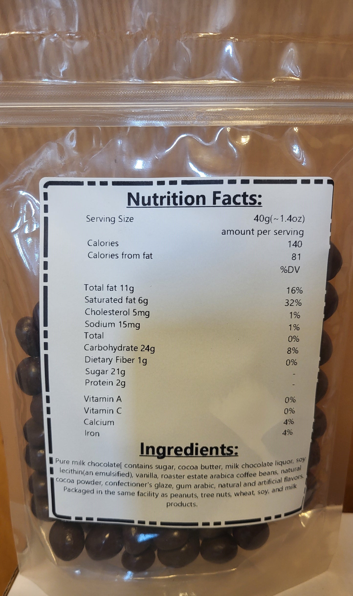 Milk Chocolate Covered Espresso Beans, 8 ounce package